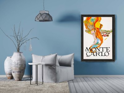 Poster im Retro-Stil Monte Carlo Monaco