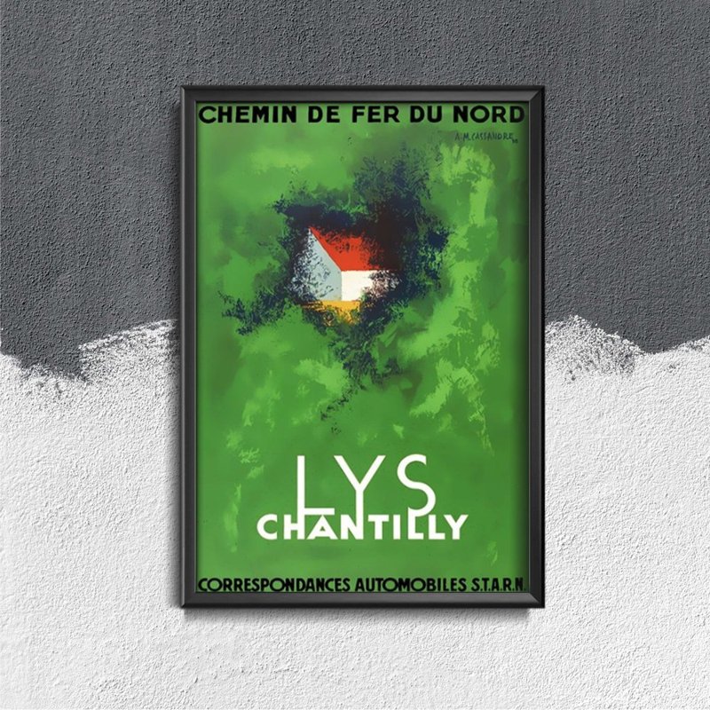 Poster Retro-Wohnzimmer Frankreich Chantilly