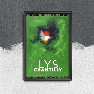 Poster Retro-Wohnzimmer Frankreich Chantilly
