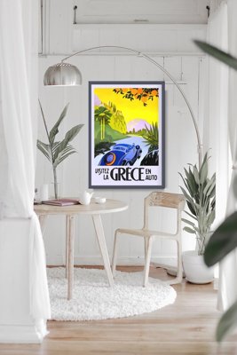 Poster Retro-Wohnzimmer En Auto Griechenland