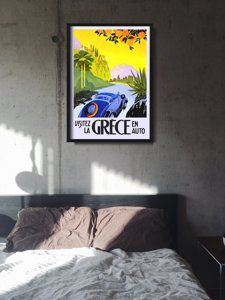 Poster Retro-Wohnzimmer En Auto Griechenland