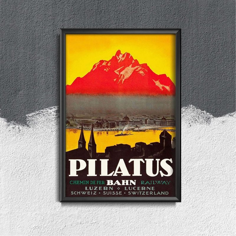 Retro-Poster Schweiz Pilatus Luzern