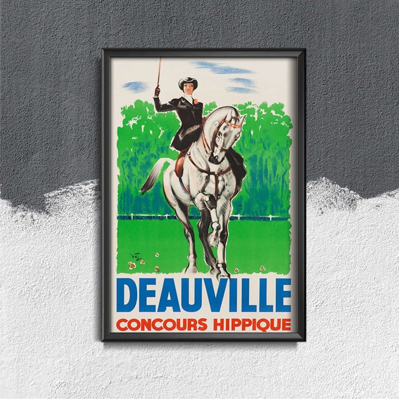 Retro-Poster Deauville, Frankreich Concours Hippique