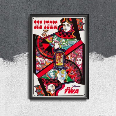 Poster Retro-Wohnzimmer Fly TWA Las Vegas