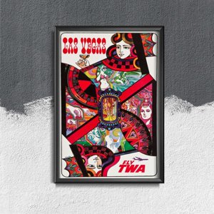 Poster Retro-Wohnzimmer Fly TWA Las Vegas