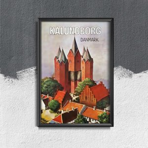 Poster im Retro-Stil Dänemark Kalundborg