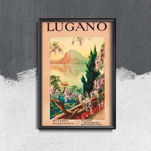 Retro-Poster Lugano Schweiz