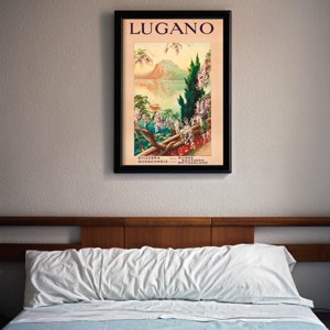 Retro-Poster Lugano Schweiz