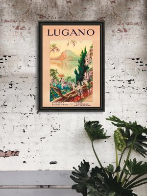 Retro-Poster Lugano Schweiz