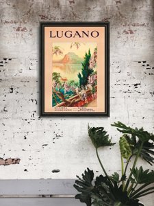 Retro-Poster Lugano Schweiz