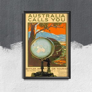 Plakat-Weinlese Australien ruft Sie