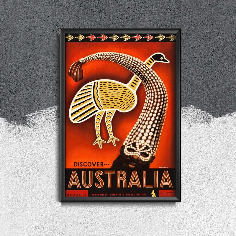 Poster Retro-Wohnzimmer discover Australien