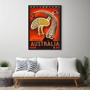 Poster Retro-Wohnzimmer discover Australien