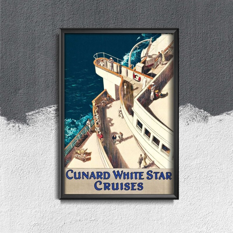 Poster im Retro-Stil Cunard White Star Cruises