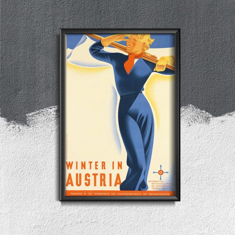 Retro-Poster Winter in Österreich