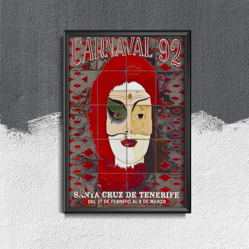 Poster im Retro-Stil Carnaval de Tenerife Weihnachts