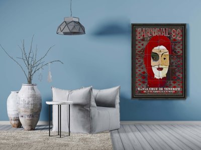 Poster im Retro-Stil Carnaval de Tenerife Weihnachts