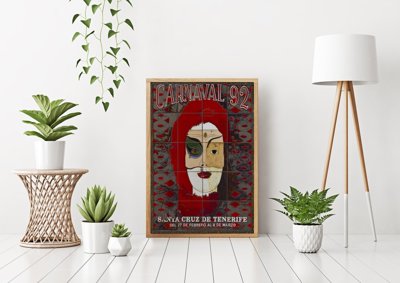 Poster im Retro-Stil Carnaval de Tenerife Weihnachts