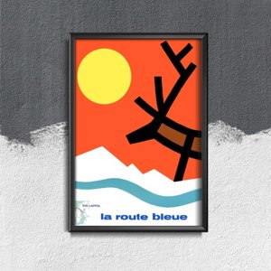 Poster Retro-Wohnzimmer La Route Bleue Lappland Finnland