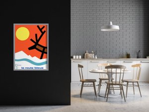 Poster Retro-Wohnzimmer La Route Bleue Lappland Finnland