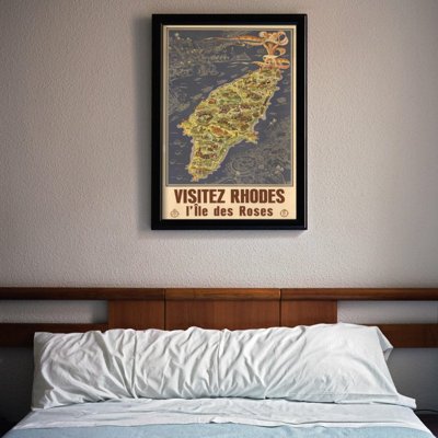 Weinleseplakat Rhodos Griechenland