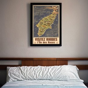 Weinleseplakat Rhodos Griechenland
