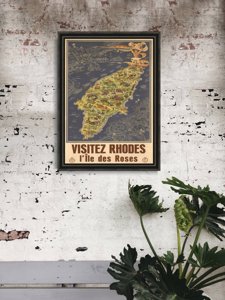 Weinleseplakat Rhodos Griechenland