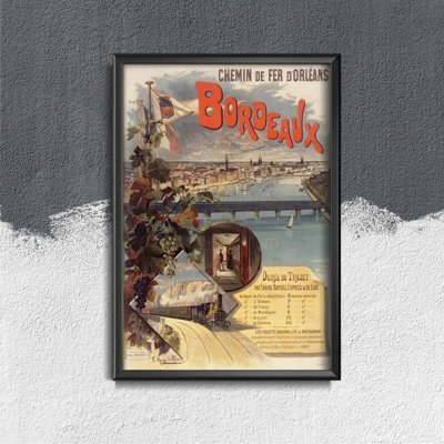 Retro-Poster Bordeaux Frankreich