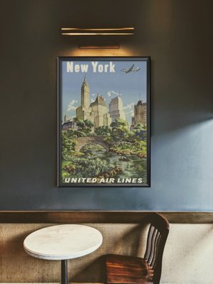 Poster Retro-Wohnzimmer Poster Fluggesellschaften in New York United Air