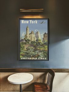 Poster Retro-Wohnzimmer Poster Fluggesellschaften in New York United Air