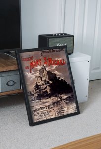 Weinleseplakat für das Wohnzimmer Mont St. Michel, Frankreich