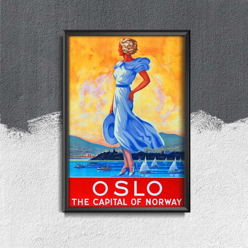 Retro-Poster Oslo, Norwegen