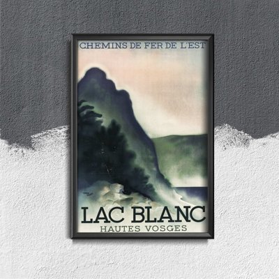 Weinleseplakat Lac Blanc Frankreich