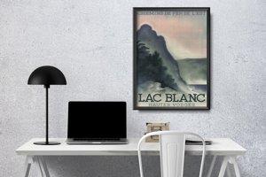 Weinleseplakat Lac Blanc Frankreich