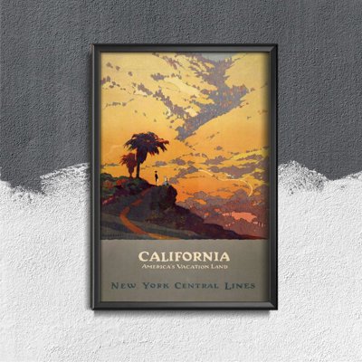 Plakat-Weinlese Vintage Poster Kalifornien