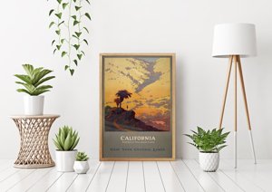 Plakat-Weinlese Vintage Poster Kalifornien