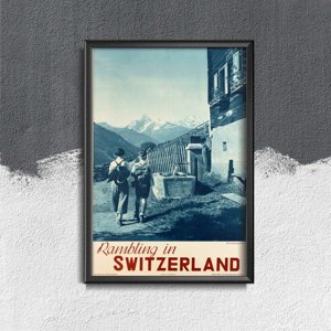 Poster im Retro-Stil Rambing in der Schweiz