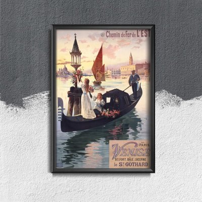 Retro-Poster Poster von Paris und Venedig