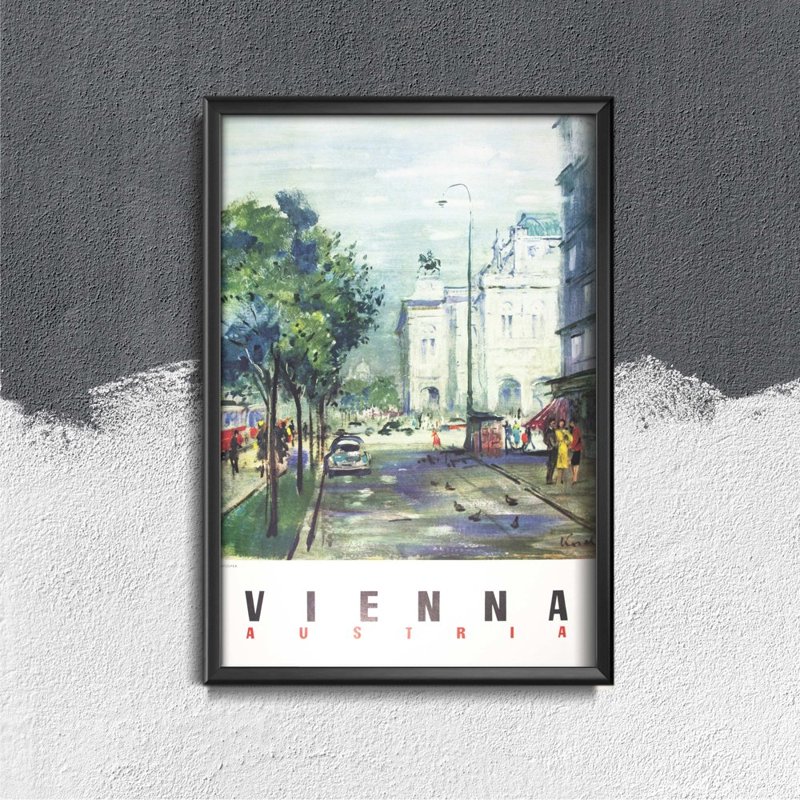 Poster im Retro-Stil Wien, Österreich
