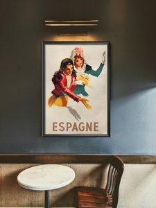 Poster Retro-Wohnzimmer Spanien