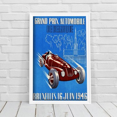 Weinleseplakat Belgian Grand Prix Autorennen