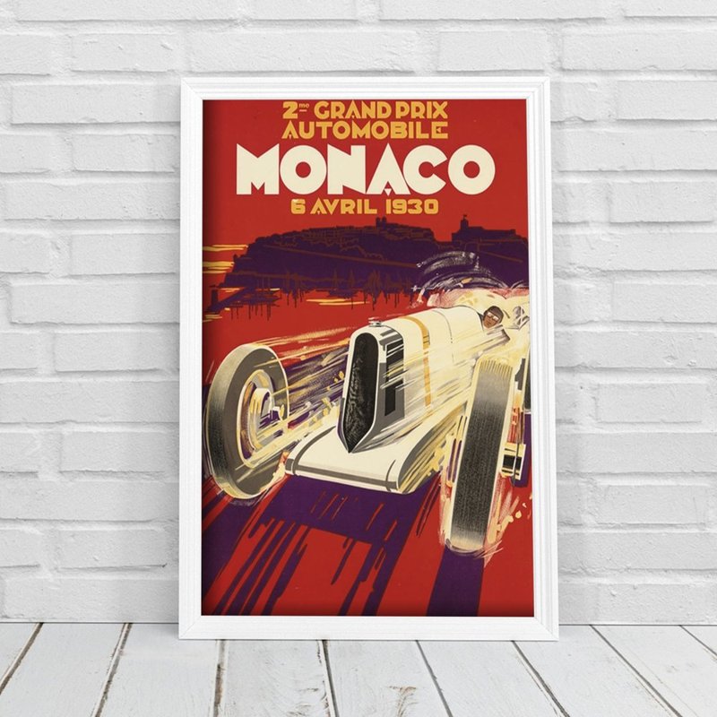 Poster Retro-Wohnzimmer Monaco Grand Prix
