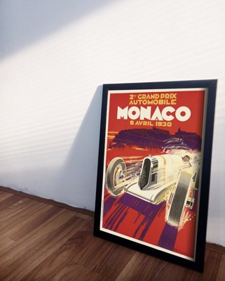 Poster Retro-Wohnzimmer Monaco Grand Prix