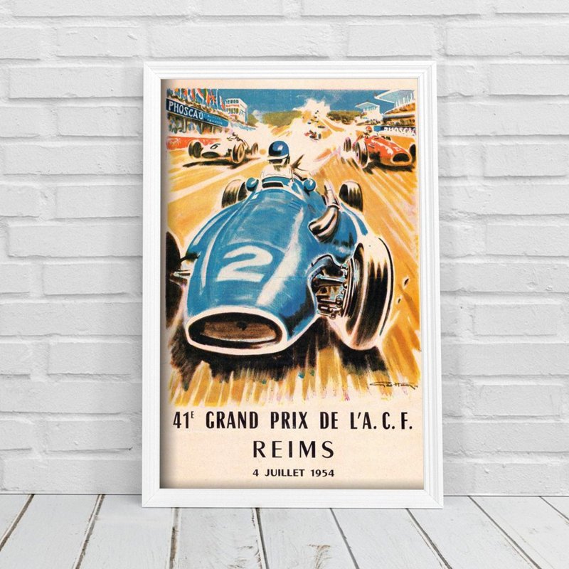 Retro-Poster Automobil-Grand Prix von Reims