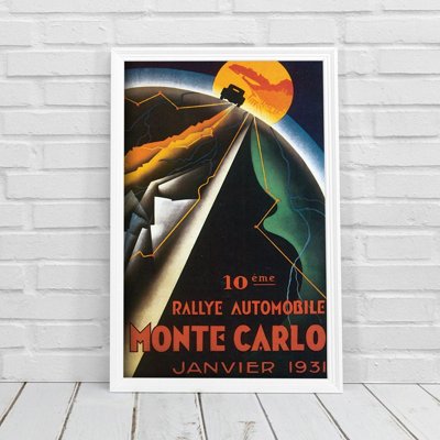 Weinleseplakat Rallye Monte Carlo Automoblie