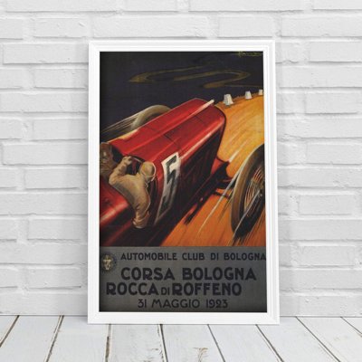 Plakat-Weinlese Rennwagen Grand Prix Corsa Italien