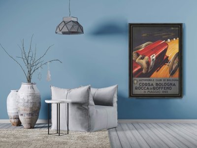 Plakat-Weinlese Rennwagen Grand Prix Corsa Italien