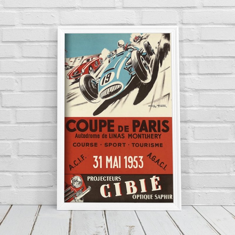 Weinleseplakat für das Wohnzimmer Coupe De Paris