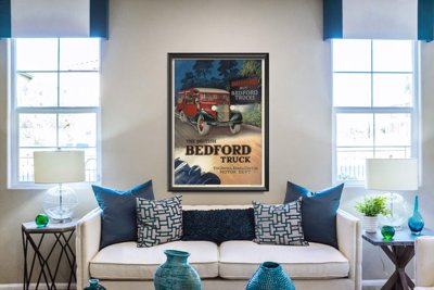 Retro-Poster Britische Bedford LKW