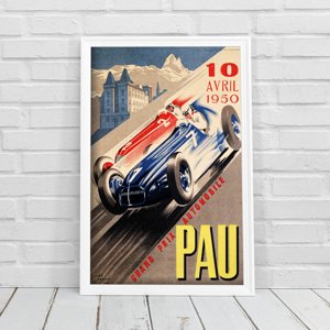 Weinleseplakat Grand Prix Automobile PAU